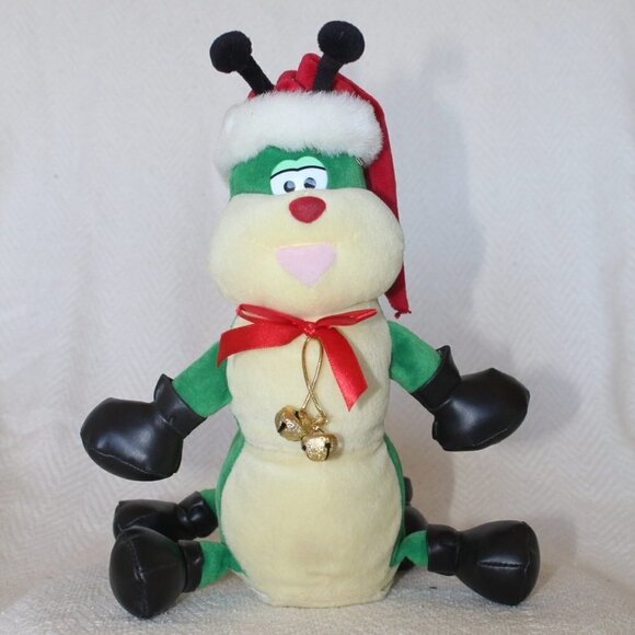 Vtg rare aurora plush singing Christmas caterpillar stuffed animal dancer video - Picture 1 of 8